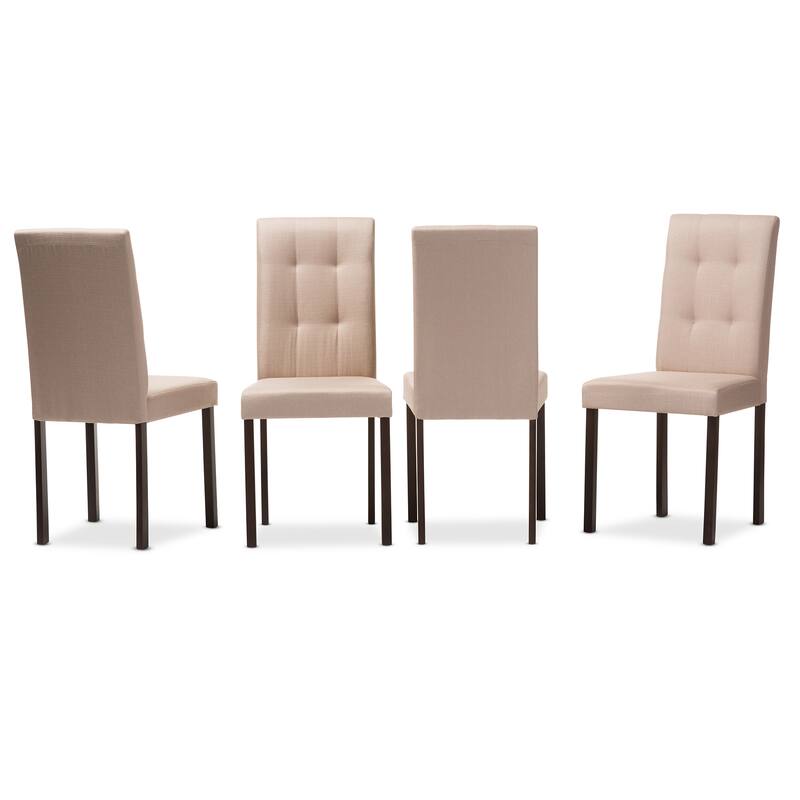 Porch & Den Devin Contemporary 4-piece Beige Fabric Upholstered Grid-tufting Dining Chair Set