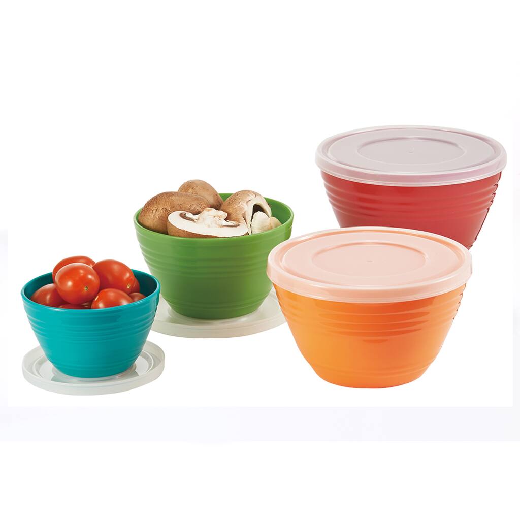 4-piece Melamine Bowl Set with Lids