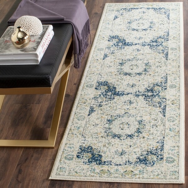 Safavieh Evoke Vintage Oriental Ivory / Blue Distressed Rug - 2'2 x 7'