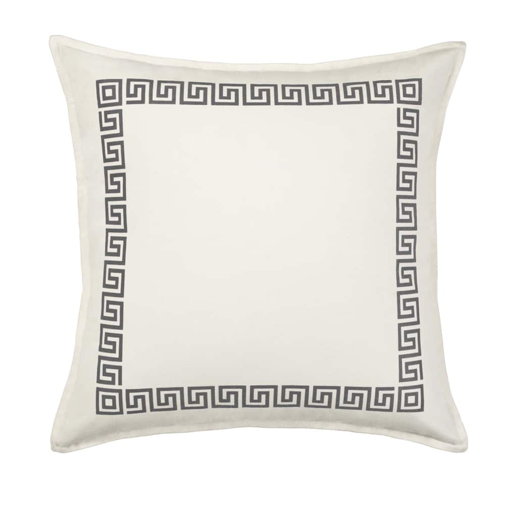 Greek Key Cotton Canvas 20-inch Pillow