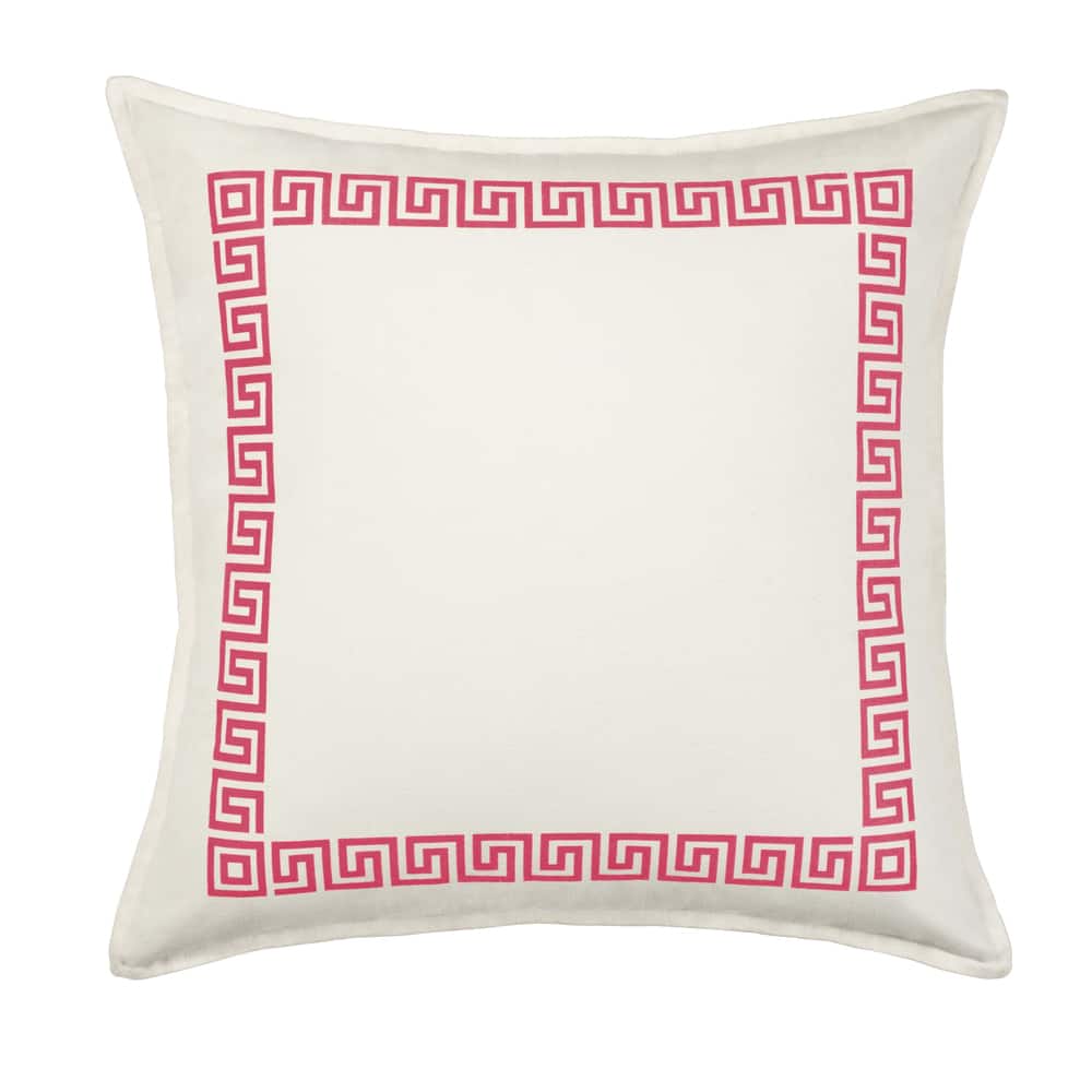 Greek Key Cotton Canvas 20-inch Pillow