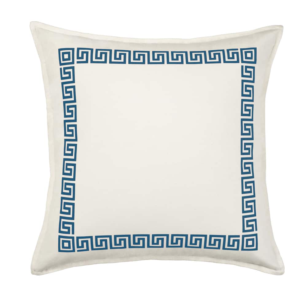 Greek Key Cotton Canvas 20-inch Pillow