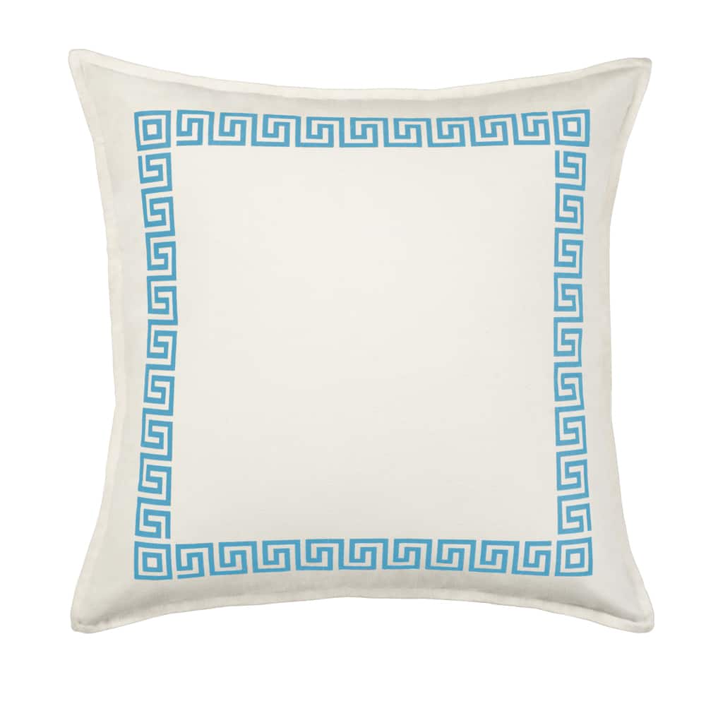 Greek Key Cotton Canvas 20-inch Pillow