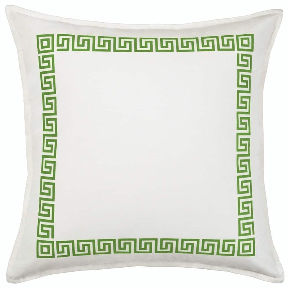 Greek Key Cotton Canvas 20-inch Pillow