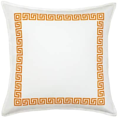 Greek Key Cotton Canvas 20-inch Pillow