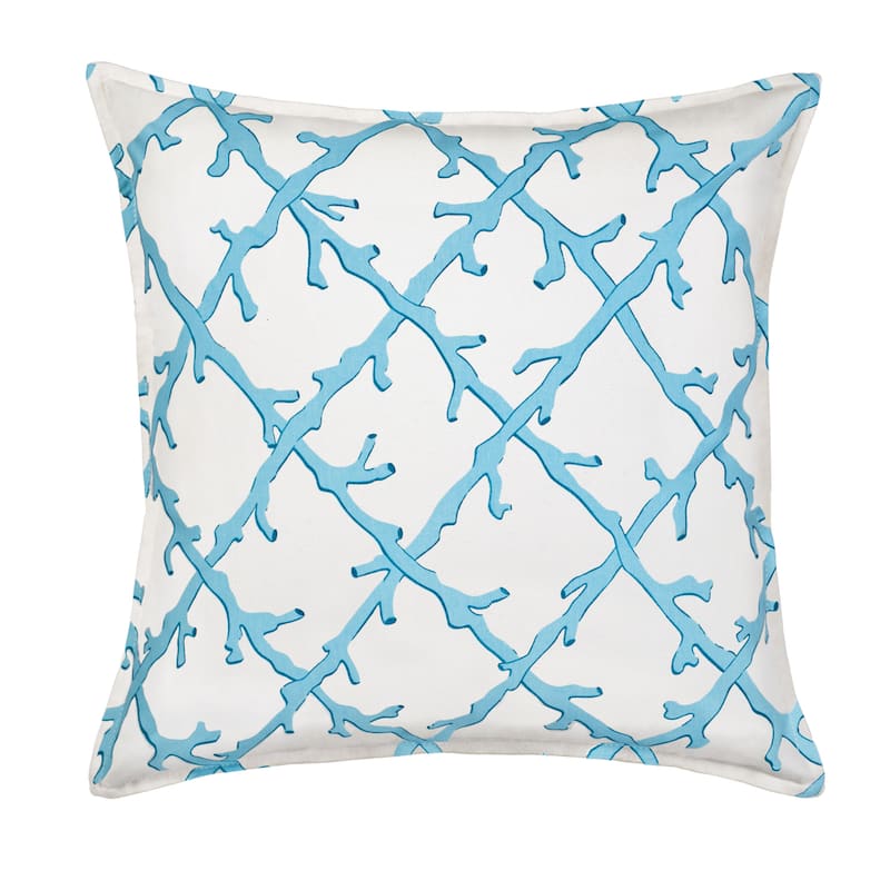 Lattice Cotton Canvas 20-inch Pillow