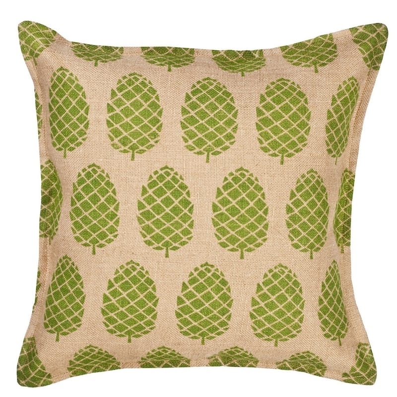 Pinecone Burlap 20-inch Pillow