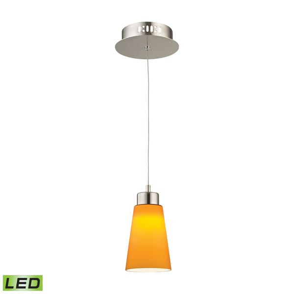 Yellow Light Nickle Kitchen Ceiling Lights shop alico coppa 1 light led pendant in satin nickel with yellow glass on sale free shipping today overstock 11043798