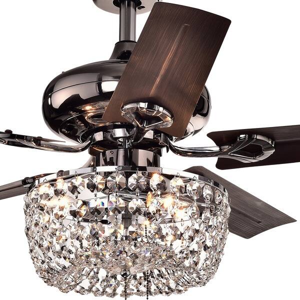 Angel 3-light Crystal Chandelier 5-blade 43-inch Brown ...