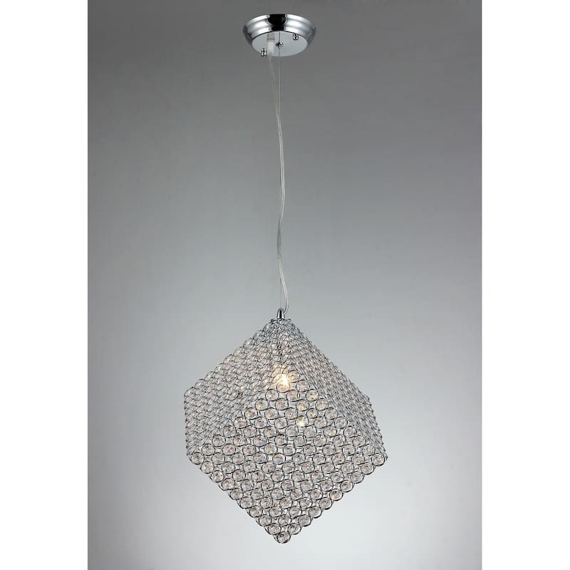 Grace 1-light Cubic Crystal 8-inch Chrome Chandelier