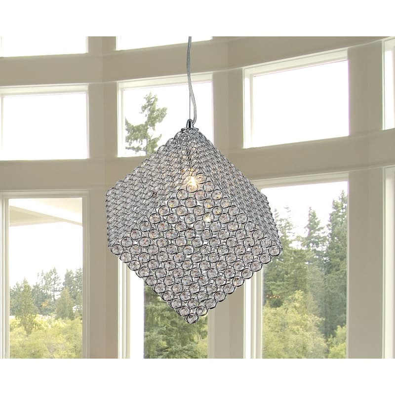 Grace 1-light Cubic Crystal 8-inch Chrome Chandelier