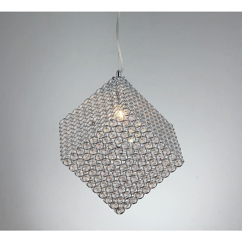 Grace 1-light Cubic Crystal 8-inch Chrome Chandelier