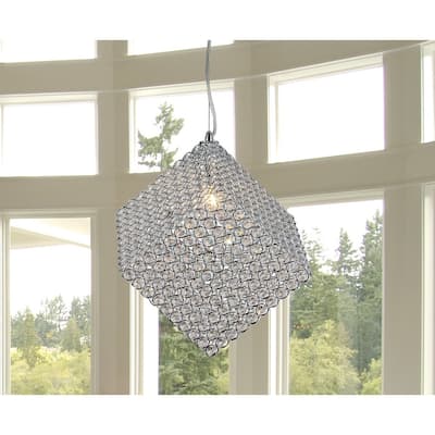 Grace 1-light Cubic Crystal 8-inch Chrome Chandelier