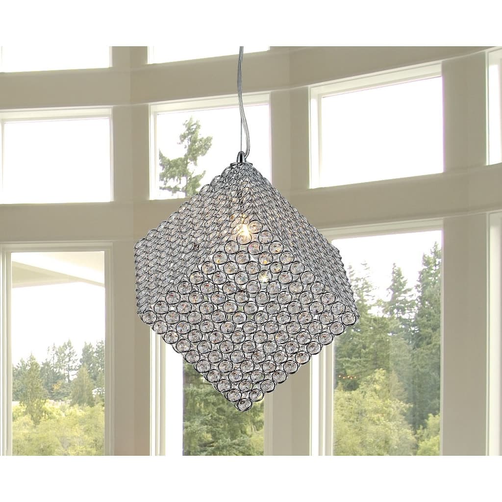 Grace 1-light Cubic Crystal 8-inch Chrome Chandelier