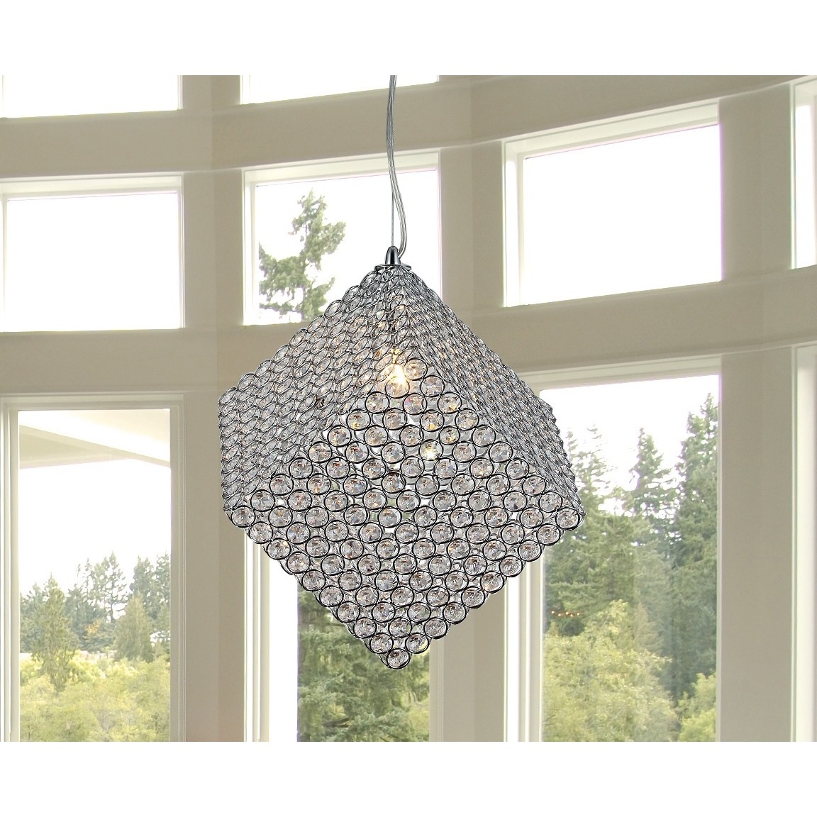 Warehouse of Tiffany Grace 1-light Cubic Crystal 8-inch Chrome Chandelier