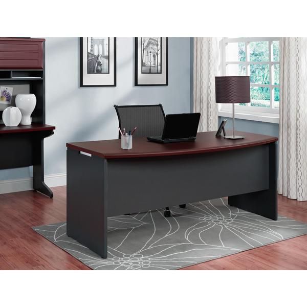 Ameriwood Home Pursuit Cherry/Grey Laminate Executive Desk
