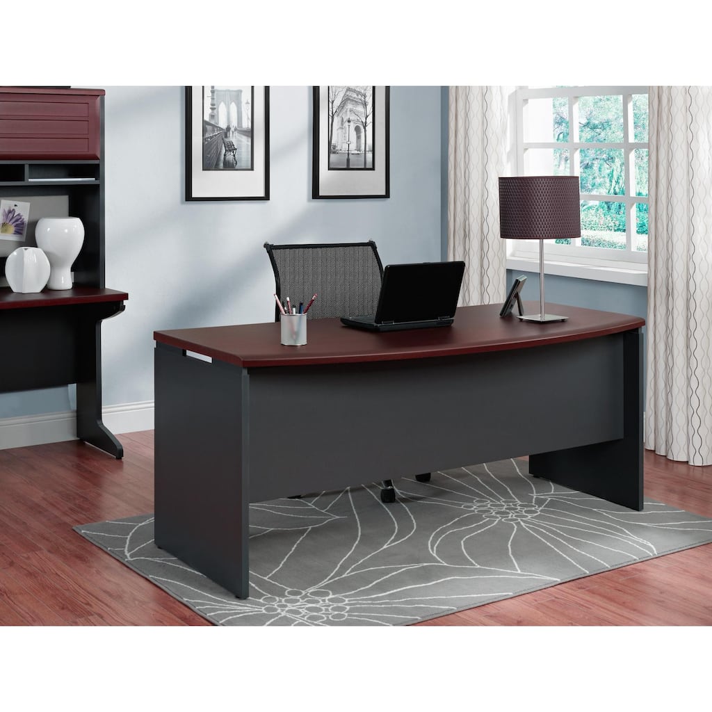 Ameriwood Home Pursuit Cherry/ Grey Executive Desk