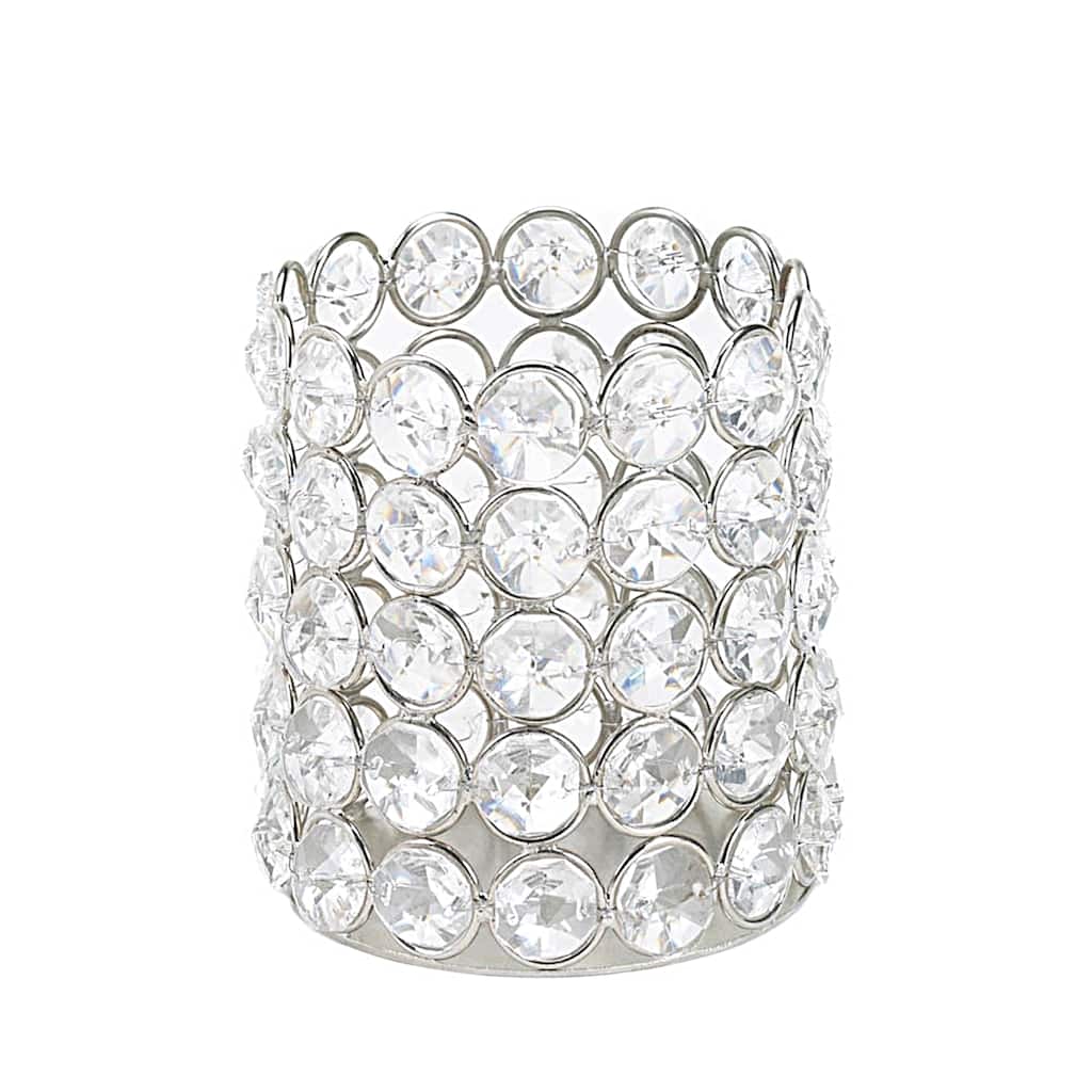 Sparkling Crystal Round Candle Holder