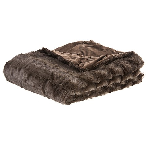 Cheer Collection Faux Fur/ Microplush Reversible Throw Blanket