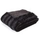 preview thumbnail 6 of 19, Cheer Collection Faux Fur/ Microplush Reversible Throw Blanket 50"x60" - Black