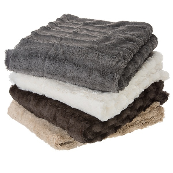 Shop Cheer Collection Faux Fur to Microplush Reversible Throw Blanket ...
