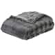 Cheer Collection Faux Fur/ Microplush Reversible Throw Blanket - 86"x86" - Grey
