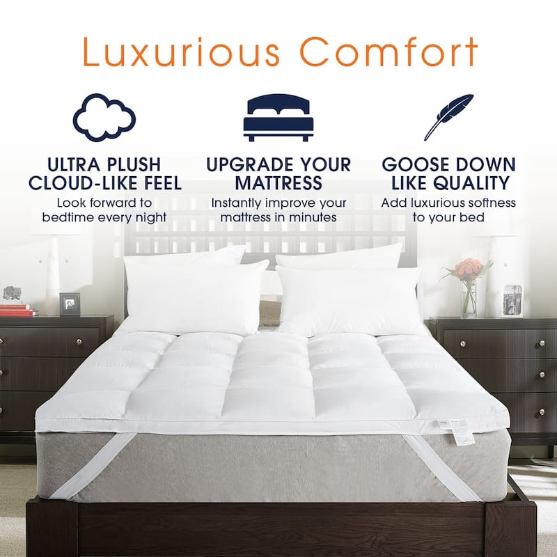 Cheer Collection Luxury Down Alternative Mattress Topper - White