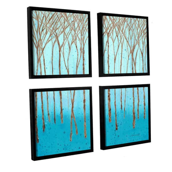 Artwall Herb Dickinson's Fantasy Forest, 4 Piece Floater Framed Canvas 