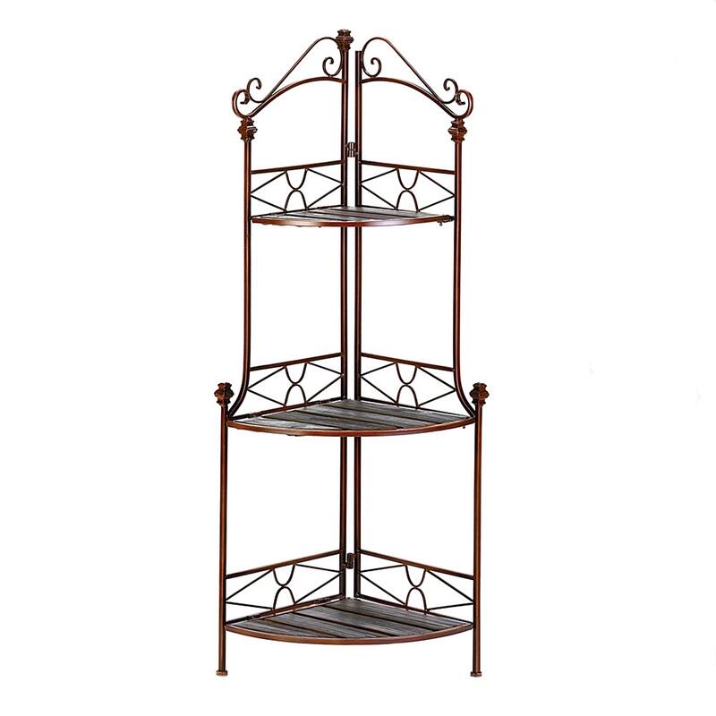 Durable Rustic 3-shelf Corner Rack