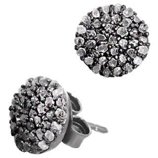 Pori Black Rhodium-plated Sterling Silver 1/3ct TDW White Diamond Stud Earrings