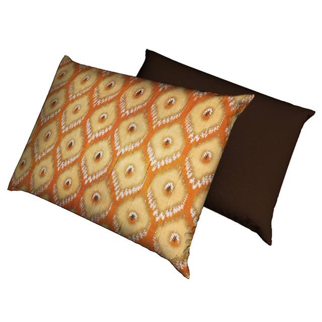 Orange Creamsicle Ikat Fleece Dog Bed