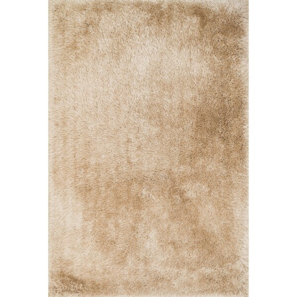 Hand-Tufted Solid Beige Mid-century Shag Rug - 9'3 x 13'
