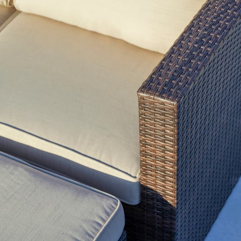 Corvus Trey 12-piece Brown Wicker Patio Furniture Sectional Conversation Set