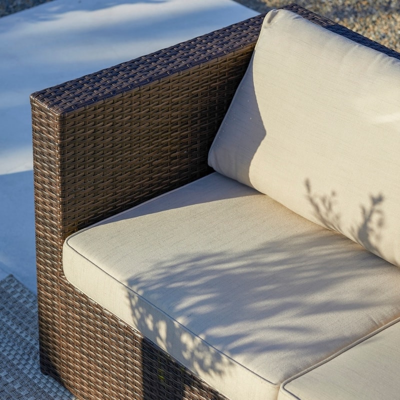 Corvus Trey 12-piece Brown Wicker Patio Furniture Sectional Conversation Set