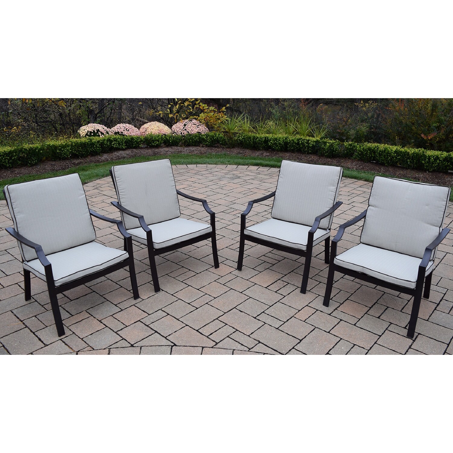 Shop Black Friday Deals On Stackable Deep Seat Chairs With Seat And Back Cushions Pack Of 4 On Sale Overstock 11047276