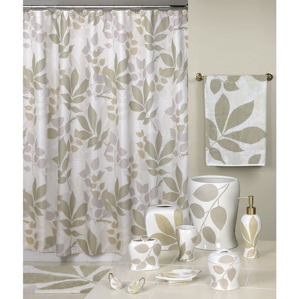 Shadow Leaves Shower Curtain and Bathroom Accessories ...