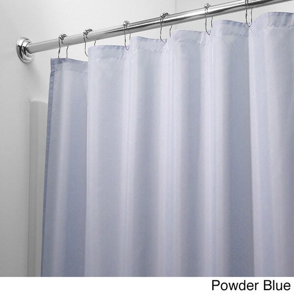 Long Shower Curtain iDesign Poly Bath Curtains Made of Polyester Azure