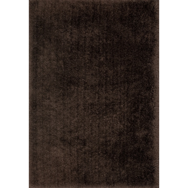 Hand-Tufted Evelyn Chocolate Shag Rug (5'0 x 7'6) - 5' x 7'6"