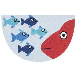 Alexander Home Hand-Hooked Marcy Orange Fish Rug - 1'9" x 2'9" Hearth