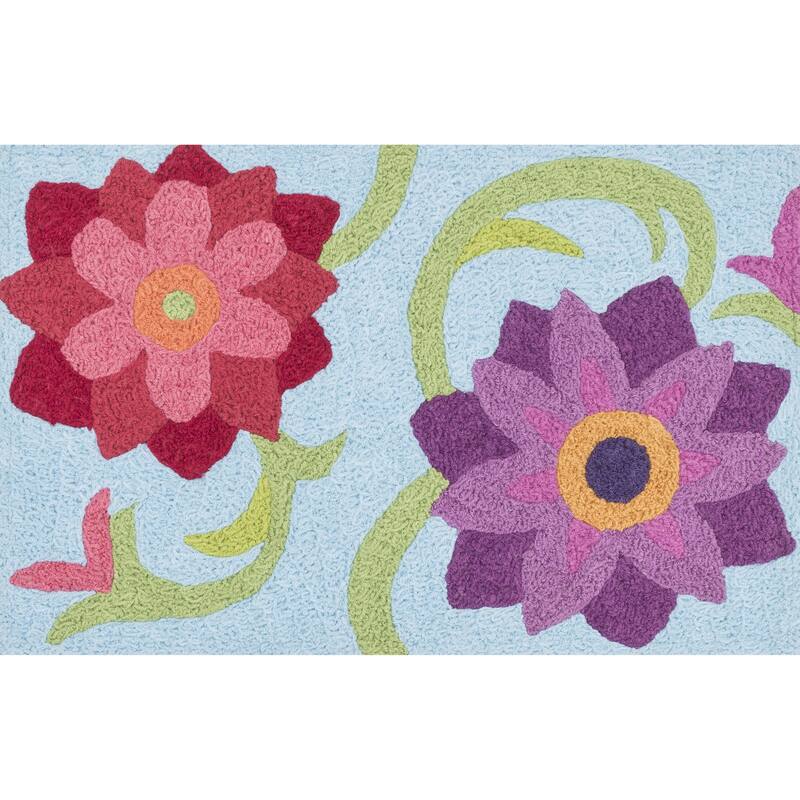 Alexander Home Hand-Hooked Marcy Berry Flower Rug