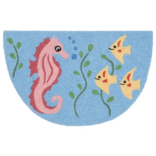 Alexander Home Hand-Hooked Marcy Seahorse Rug - 1'9" x 2'9" Hearth