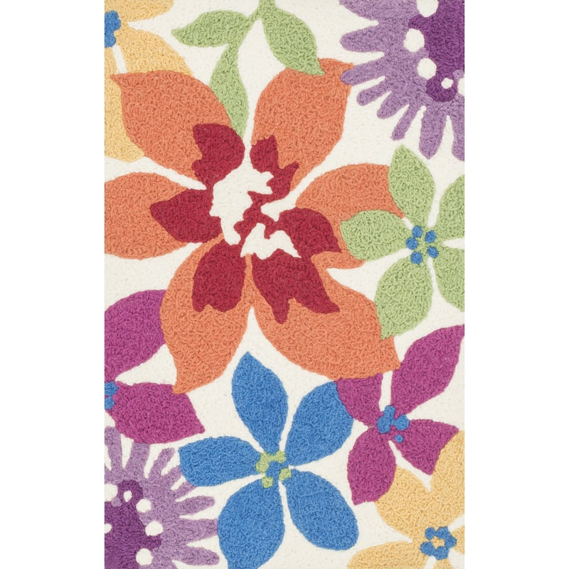Hand-hooked Marcy Ivory/ Multi Floral Rug