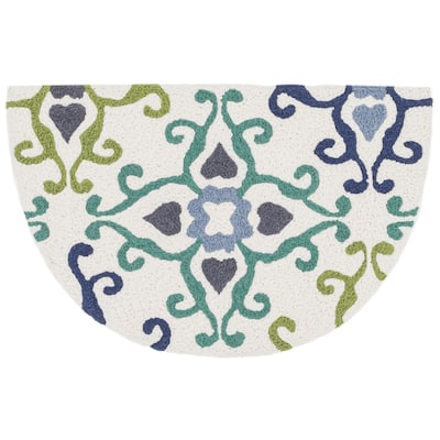 Hand-hooked Marcy Ivory/ Multi Scroll Rug