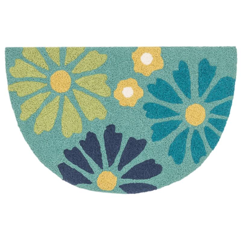 Alexander Home Hand-Hooked Marcy Blue Floral Rug