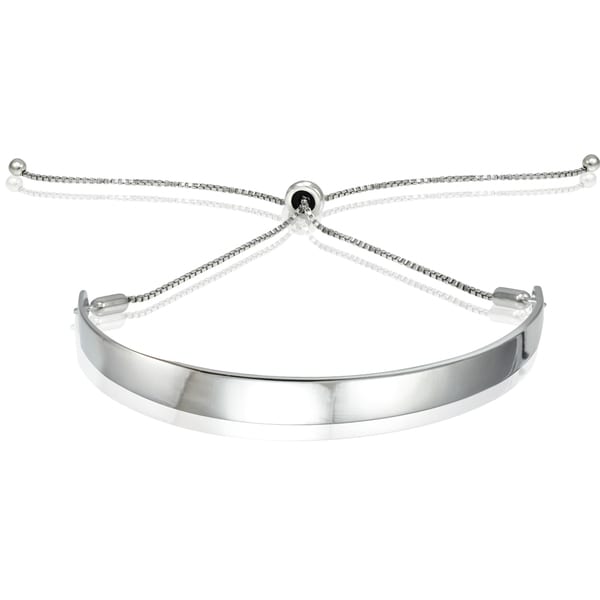 Mondevio Silver Bar Adjustable Slider Bracelet