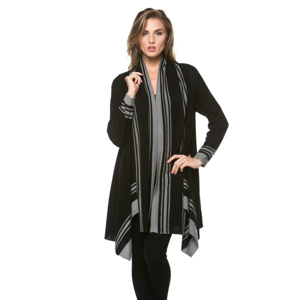 High Secret Women's Striped Open Cardigan