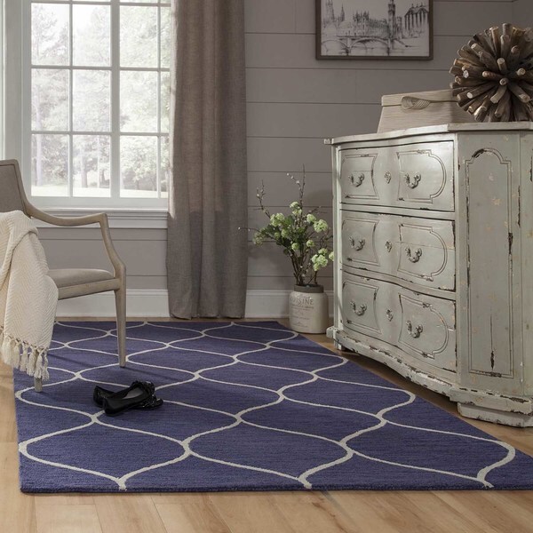 Momeni Newport Blue Hand-Tufted Wool Rug (5' X 8') - 5' x 8'