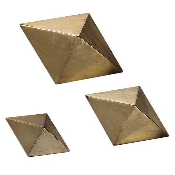 slide 1 of 1, Rhombus Champagne Accents (Set of 3)