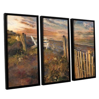 Artwall Marilyn Hageman's The Beach At Sunset, 3 Piece Floater Framed 