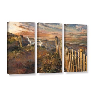 Artwall Marilyn Hageman's The Beach At Sunset, 3 Piece Gallery Wrapped 